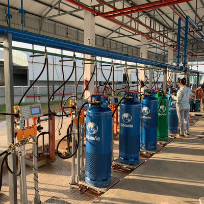 مقياس تعبئة غاز البترول المسال ، أسطوانات تعبئة أوتوماتيكية مقاومة للانفجار لأسطوانة غاز البترول المسال المنزلية في تايلاند