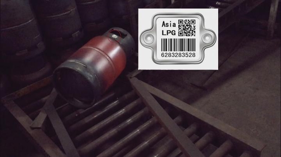 LPG Gas Cylinder Barcode SS304 Metal Ceramic Tracking Qr Code Barcode. (الباركود)
