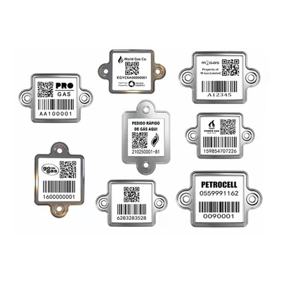 تتبع المعادن LPG Cylinder Barcode Tags Vertical QR Label