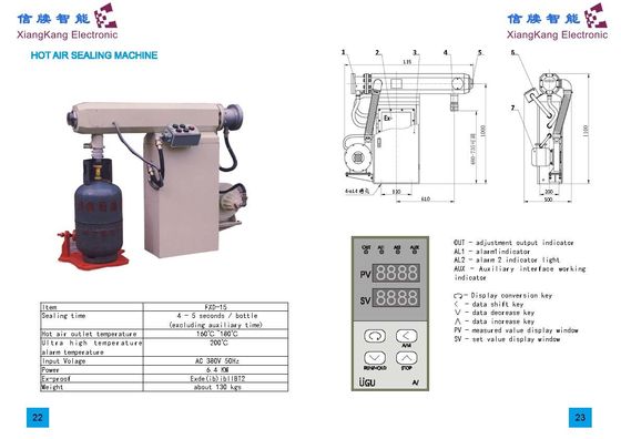 BT2 PVC Seal Shirking 380V 6.4KW آلة ختم الهواء الساخن