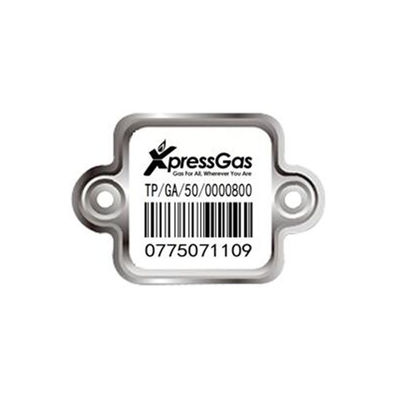 LPG Cylinder Bar Code Label الرقمية المسافة البادئة مسح انحناء المضادة للأشعة فوق البنفسجية Ex- برهان